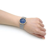 Buy Shop Versace Meander Blue Dial Silver Mesh Bracelet Watch for Women - VELW00520 USA Online
