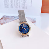 Buy Shop Versace Meander Blue Dial Silver Mesh Bracelet Watch for Women - VELW00520 USA Online
