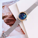 Buy Shop Versace Meander Blue Dial Silver Mesh Bracelet Watch for Women - VELW00520 USA Online