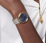 Buy Shop Versace Meander Blue Dial Silver Mesh Bracelet Watch for Women - VELW00520 USA Online