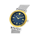 Buy Shop Versace Meander Blue Dial Silver Mesh Bracelet Watch for Women - VELW00520 USA Online