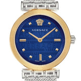 Buy Shop Versace Meander Blue Dial Silver Mesh Bracelet Watch for Women - VELW00520 USA Online