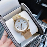 Buy Shop Versace Meander Greca White Dial Gold Mesh Bracelet Watch for Women - VELW00820 USA Online