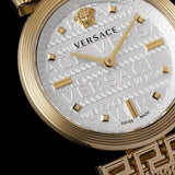 Buy Shop Versace Meander Greca White Dial Gold Mesh Bracelet Watch for Women - VELW00820 USA Online