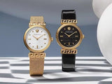 Buy Shop Versace Meander Greca White Dial Gold Mesh Bracelet Watch for Women - VELW00820 USA Online