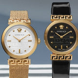 Buy Shop Versace Meander Greca White Dial Gold Mesh Bracelet Watch for Women - VELW00820 USA Online