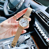 Buy Shop Versace Meander Greca White Dial Gold Mesh Bracelet Watch for Women - VELW00820 USA Online