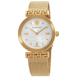 Buy Shop Versace Meander Greca White Dial Gold Mesh Bracelet Watch for Women - VELW00820 USA Online