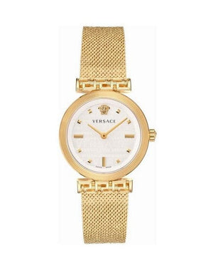 Buy Shop Versace Meander Greca White Dial Gold Mesh Bracelet Watch for Women - VELW00820 USA Online
