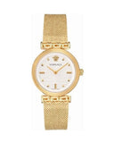 Buy Shop Versace Meander Greca White Dial Gold Mesh Bracelet Watch for Women - VELW00820 USA Online