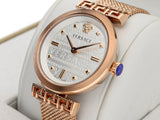 Buy Shop Versace Meander White Dial Rose Gold Mesh Bracelet Watch for Women - VELW00620 USA Online