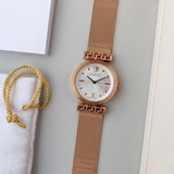 Buy Shop Versace Meander White Dial Rose Gold Mesh Bracelet Watch for Women - VELW00620 USA Online
