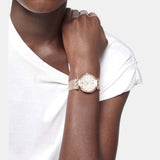 Buy Shop Versace Meander White Dial Rose Gold Mesh Bracelet Watch for Women - VELW00620 USA Online