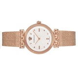 Buy Shop Versace Meander White Dial Rose Gold Mesh Bracelet Watch for Women - VELW00620 USA Online