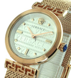 Buy Shop Versace Meander White Dial Rose Gold Mesh Bracelet Watch for Women - VELW00620 USA Online
