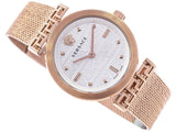 Buy Shop Versace Meander White Dial Rose Gold Mesh Bracelet Watch for Women - VELW00620 USA Online