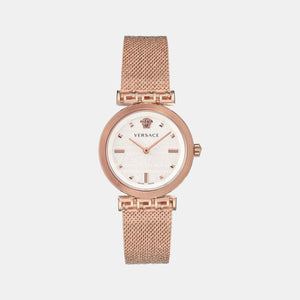 Buy Shop Versace Meander White Dial Rose Gold Mesh Bracelet Watch for Women - VELW00620 USA Online