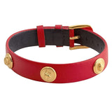 Buy Shop Versace Medusa Lock Icon Gold Dial Red Leather Strap Watch for Women - VEDW00119 USA Online