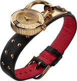 Buy Shop Versace Medusa Lock Icon Gold Dial Red Leather Strap Watch for Women - VEDW00119 USA Online
