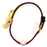Buy Shop Versace Medusa Lock Icon Gold Dial Red Leather Strap Watch for Women - VEDW00119 USA Online