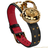 Buy Shop Versace Medusa Lock Icon Gold Dial Red Leather Strap Watch for Women - VEDW00119 USA Online
