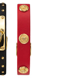 Buy Shop Versace Medusa Lock Icon Gold Dial Red Leather Strap Watch for Women - VEDW00119 USA Online