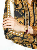Buy Shop Versace Medusa Lock Icon Gold Dial Red Leather Strap Watch for Women - VEDW00319 USA Online
