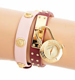 Buy Shop Versace Medusa Lock Icon Gold Dial Red Leather Strap Watch for Women - VEDW00319 USA Online