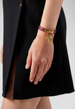 Buy Shop Versace Medusa Lock Icon Gold Dial Red Leather Strap Watch for Women - VEDW00319 USA Online