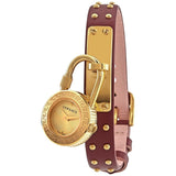 Buy Shop Versace Medusa Lock Icon Gold Dial Red Leather Strap Watch for Women - VEDW00319 USA Online