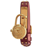 Buy Shop Versace Medusa Lock Icon Gold Dial Red Leather Strap Watch for Women - VEDW00319 USA Online