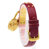Buy Shop Versace Medusa Lock Icon Gold Dial Red Leather Strap Watch for Women - VEDW00319 USA Online