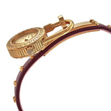 Buy Shop Versace Medusa Lock Icon Gold Dial Red Leather Strap Watch for Women - VEDW00319 USA Online