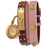Buy Shop Versace Medusa Lock Icon Gold Dial Red Leather Strap Watch for Women - VEDW00319 USA Online
