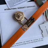Buy Shop Versace Medusa Lock Icon Quartz Beige Dial Green Leather Strap Watch for Women - VEDW00519 USA Online