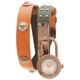 Buy Shop Versace Medusa Lock Icon Quartz Beige Dial Green Leather Strap Watch for Women - VEDW00519 USA Online