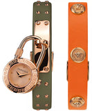 Buy Shop Versace Medusa Lock Icon Quartz Beige Dial Green Leather Strap Watch for Women - VEDW00519 USA Online