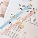 Buy Shop Versace Medusa Lock Icon Quartz Gold Dial Pink & Blue Leather Strap Watch For Women - VEDW00219 USA Online