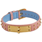 Buy Shop Versace Medusa Lock Icon Quartz Gold Dial Pink & Blue Leather Strap Watch For Women - VEDW00219 USA Online