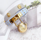 Buy Shop Versace Medusa Lock Icon Quartz White Dial Blue Leather Strap Watch for Women - VEDW00419 USA Online