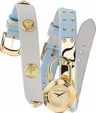 Buy Shop Versace Medusa Lock Icon Quartz White Dial Blue Leather Strap Watch for Women - VEDW00419 USA Online