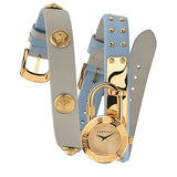 Buy Shop Versace Medusa Lock Icon Quartz White Dial Blue Leather Strap Watch for Women - VEDW00419 USA Online