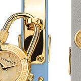 Buy Shop Versace Medusa Lock Icon Quartz White Dial Blue Leather Strap Watch for Women - VEDW00419 USA Online