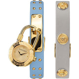 Buy Shop Versace Medusa Lock Icon Quartz White Dial Blue Leather Strap Watch for Women - VEDW00419 USA Online