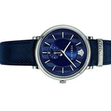 Buy Shop Versace Menifesto Quartz Blue Dial Blue Leather Strap Watch For Men - VBQ01017 USA Online