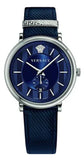 Buy Shop Versace Menifesto Quartz Blue Dial Blue Leather Strap Watch For Men - VBQ01017 USA Online