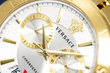 Versace Chronograph White Dial Gold Steel Strap Watch for Men - VBR060017