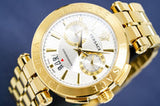 Versace Chronograph White Dial Gold Steel Strap Watch for Men - VBR060017