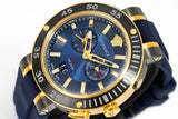 Buy Shop Versace V Extreme Chronograph Blue & Gold Tone Dial Blue Rubber Strap Watch for Men - VCN010017 USA Online