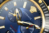 Buy Shop Versace V Extreme Chronograph Blue & Gold Tone Dial Blue Rubber Strap Watch for Men - VCN010017 USA Online
